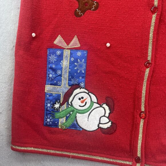 White Stag Snowmen Christmas Tree Sweater Vest Ugly Sweater Party Holiday XXL - Picture 5 of 13